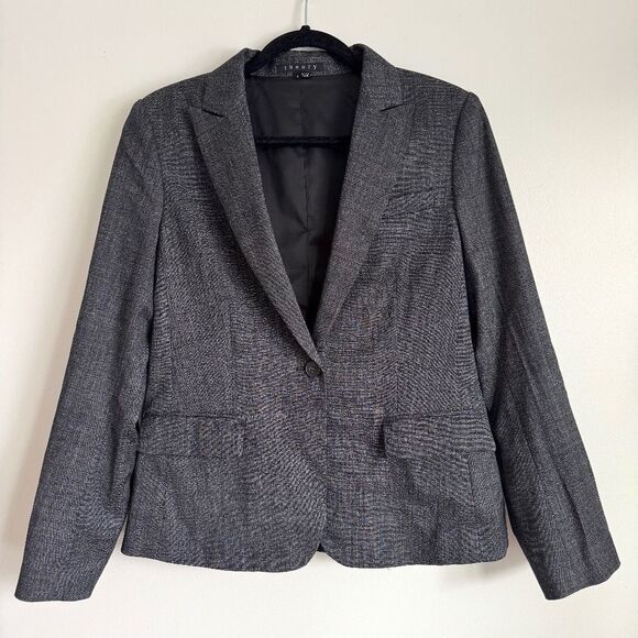 THEORY 100% Wool Grey Single Button Blazer | Size 12 - Picture 1 of 8